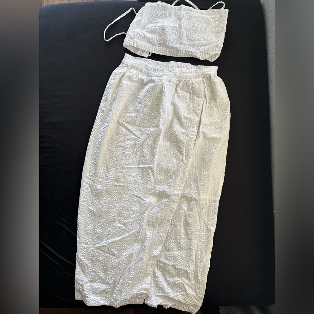 Free people Ivory Women's linen Skirt Set